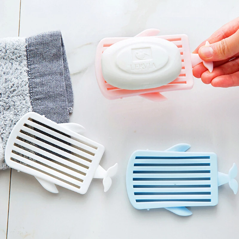 

1Pc Portable whale Soap Dishes Soap Container Soap Dish Bathroom Accessories Travel Home Plastic Soap Box