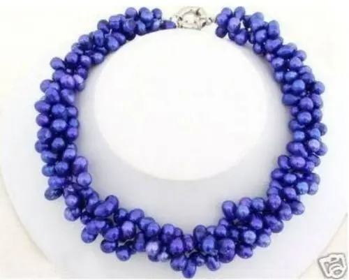 

Stunning Blue Freshwater Pearl Necklace 17" NEW
