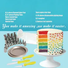 Большая Радуга украшения торта Инструменты комплект Обледенение Трубопроводы Насадка противень гладкой Скребки окантовкой Сумки с муфтой Формы для выпечки