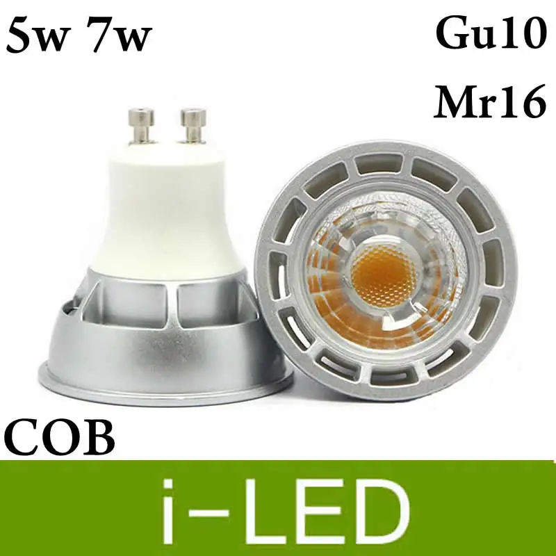 COB GU10 5 Вт 7 с регулируемой яркостью MR16 12 В Светодиодная лампа точечным освещением