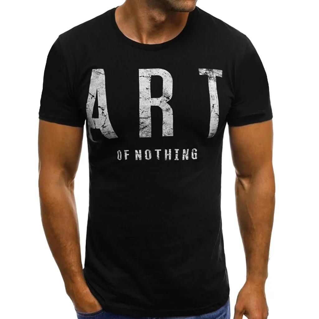

ART print tracksuit t shirts male muscle fitness T-shirt trends in 2019 cotton brand tops clothes for men bodybuilding Tees
