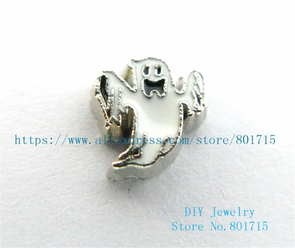 

10pcs/lot Halloween flying ghost Floating Locket living charms Fit Living Floating Memory locket As Halloween Gift FC1509