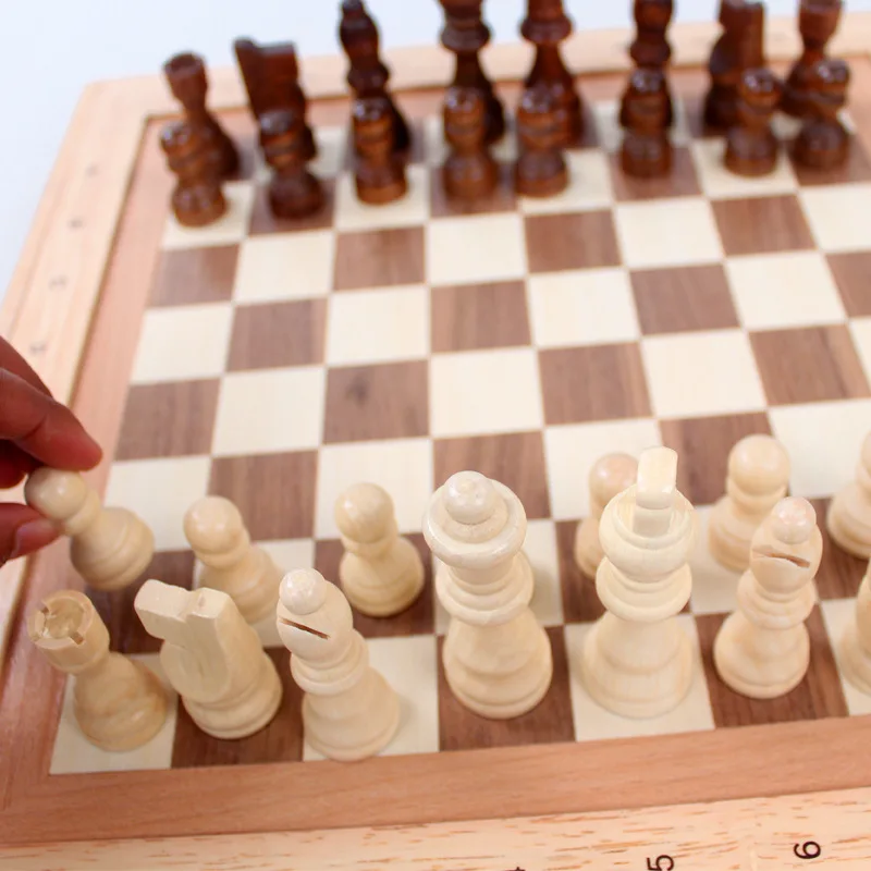 New Antique Chess Set Of Wooden Coffee Table