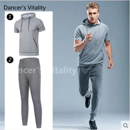 

2017 new Men Sports Suit 2pcs Quick dry Running Set Sports Basketball Soccer Fitness Training suit Fitness Tracksuits