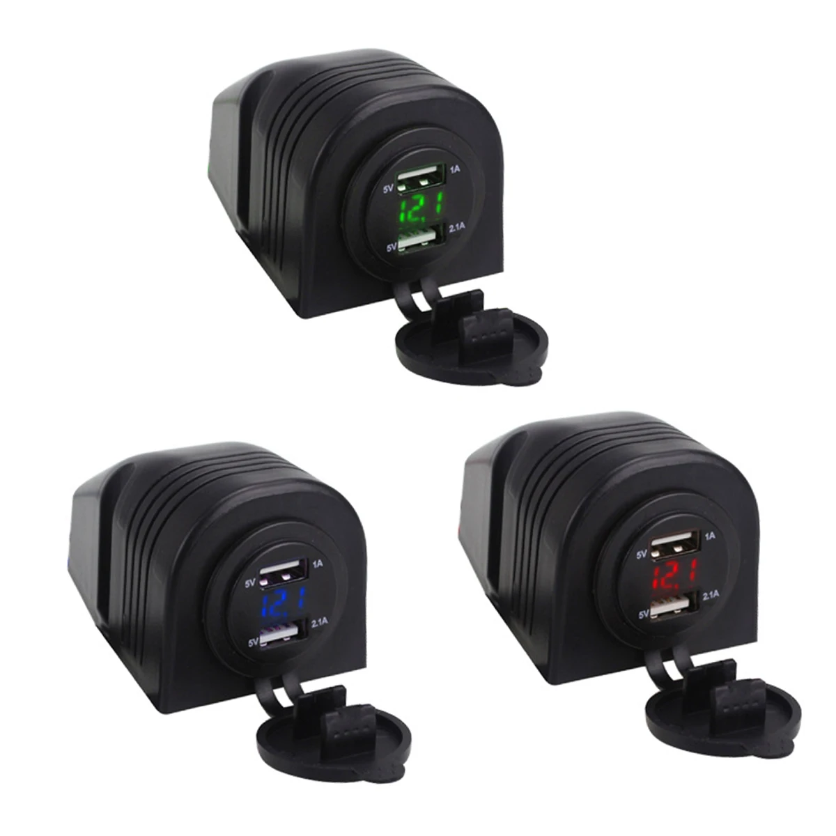 SOONHUA Dual-USB LCD Car Tent Charger 5V3.1A Vehicle Lightweight Aluminum Alloy LED Adapter Mini Chargers Electric Accessories