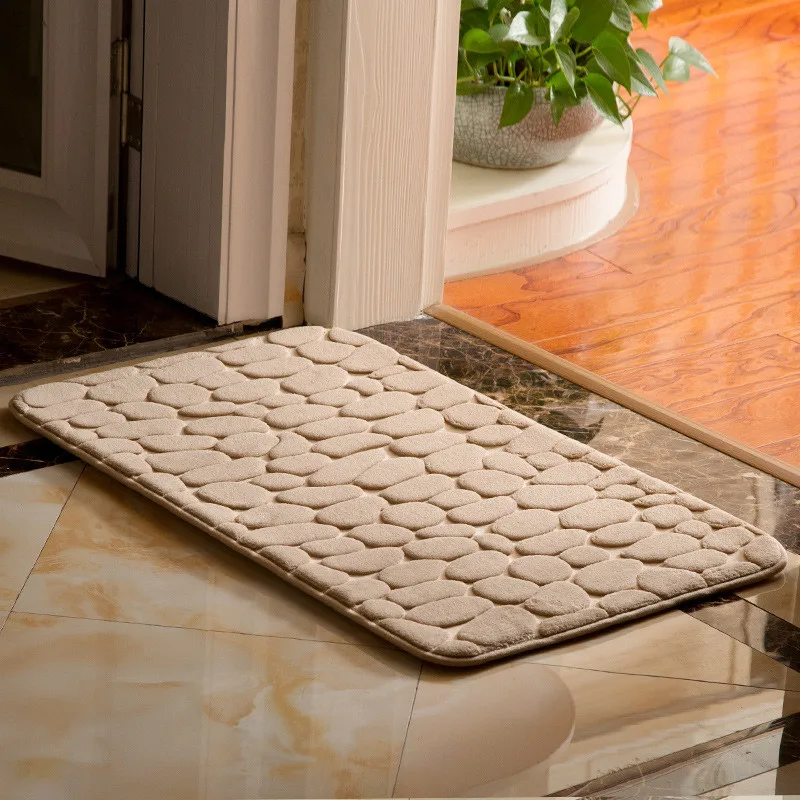 

Stone Pattern Door Mat Entrance Preferred Quality Kitchen Floor Mat Multicolor Doormat Bedside Rug Absorbent Bathroom Doormat