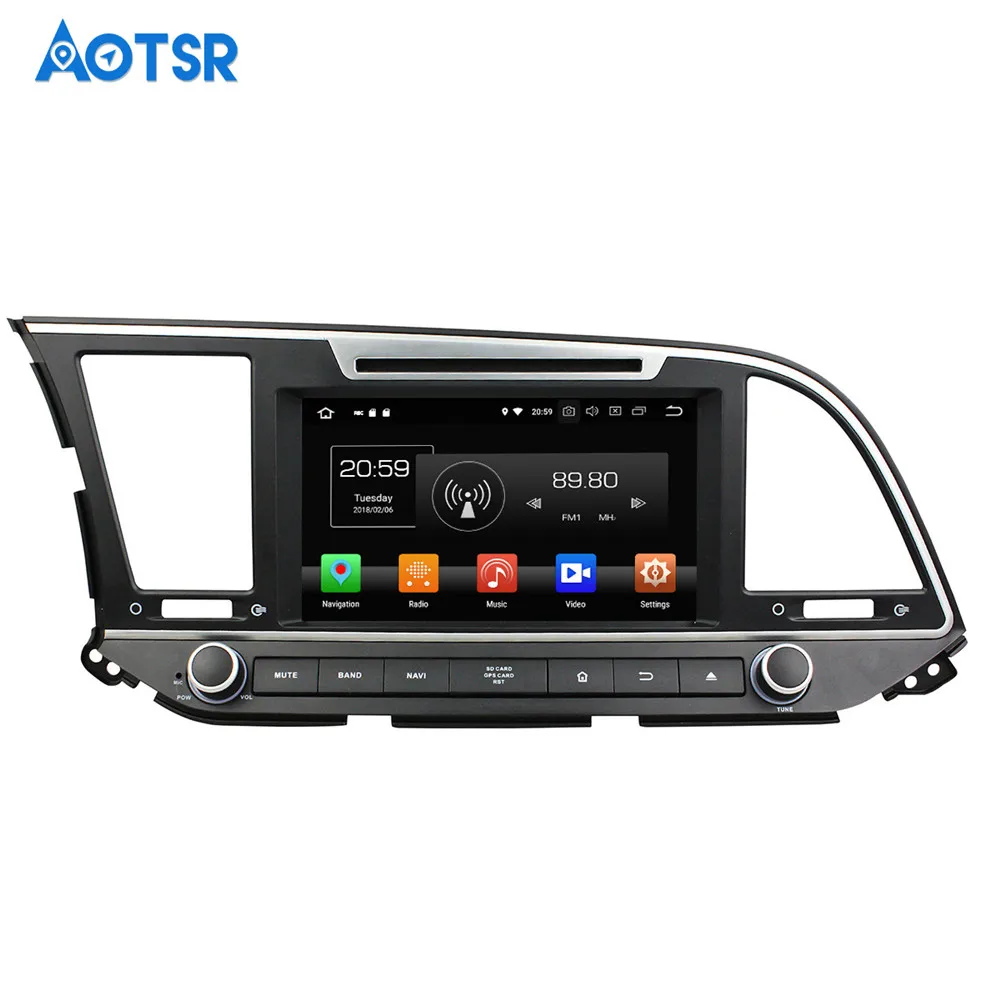 Best Autoradio Android 8.0 1 din Car GPS Radio For Hyundai Elantra 2016 2017 2018 Touch Screen Auto Stereo GPS 1024*600 CANBUS Radio 6