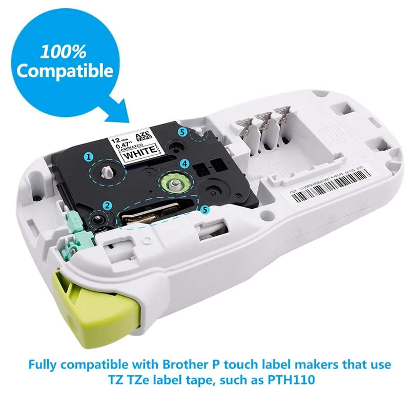 AIMO 10 50 Упаковка TZe 231 431531 631 731 Ptouch label maker Tape 12 мм белая совместимая с Brother P Touch PTD600