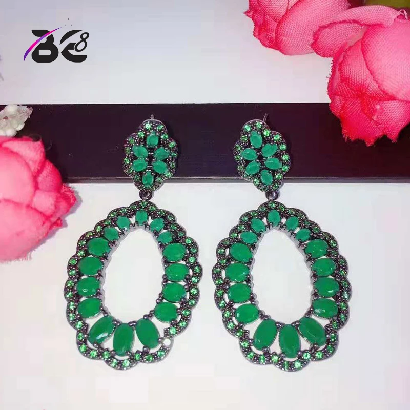 

Be 8 2018 New European AAA Cubic Zirconia Water Drop Design Long Drop Earrings Women's Accessaries Boucle D'oreille E813