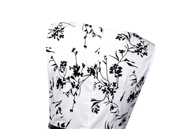 Kostlish 2017 New Summer Dress Women Floral Print Audrey Hepburn 50s 60s A-Line Vintage Dress Sleeveless Party Dresses Plus Size (141)