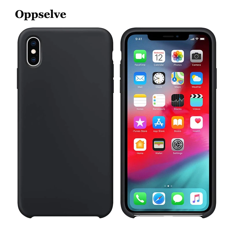 

Oppselve Liquid Silicone Case For iPhone XS Max XR X Gel Rubber Phone Cover Protective Case For iPhone 8 7 6 6S Plus Coque Capa