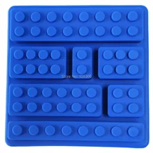Силиконовая форма для льда, украшения торта, формы в форме блоков, 7 кирпичей, инструменты для мороженого, крема, ванны, силиконовая форма, форма для торта, цвет синий