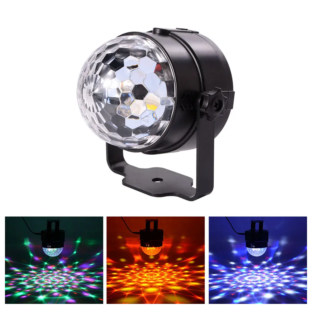Цветной RGB LED хрустальный шар эффект автомобиля музыкальный ритм диско DJ