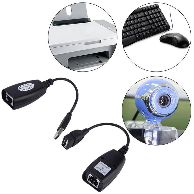

1 Set Usb To Rj45 Network Extender Extension Usb Extension Ethernet Rj45 Cat5e/6 Cable Lan Adapter Extender Over Repeater Set