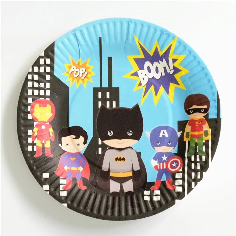 10pcs/lot paper plate Superman Batman Iron man Avengers Kids Birthday party supply event party supplies party Decoration Set
10pcs/lot paper plate Superman Batman Iron man Avengers Kids Birthday party supply event party supplies party Decoration Set