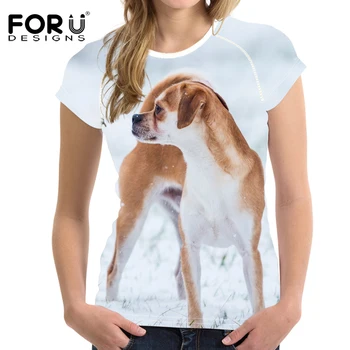 

FORUDESIGNS Women Short Sleeve Printed Cute Dog Tops Tee T Shirt for Women Casual Female Ladies Summer T-shirt Novelty Tshirt