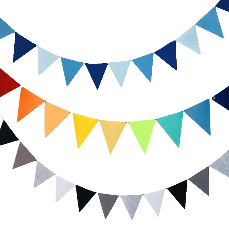 

12 Flags 2.5m 14Colors Birthday Bunting Banners Pennant Baby Shower Wedding Garland Flags for Party Home Decor Shooting Props
