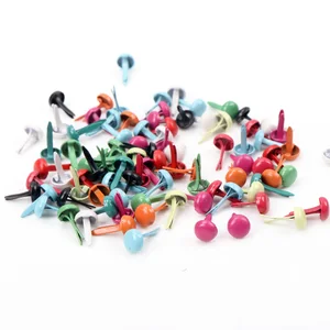 Смешанная Пастель шпильки с круглой шляпкой украшение для скрапбукинга крепежа гвоздей Изделия из металла для Diy обувь Шипы для украшения 5X10 мм 100 шт. - изображение