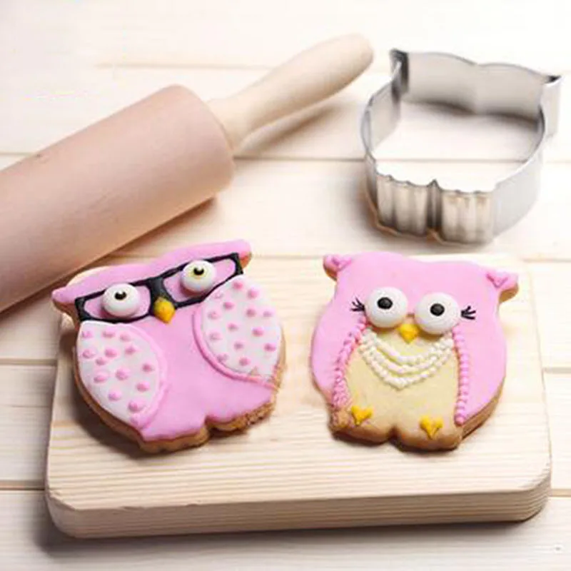 

Stainless Steel Owl Cookie Cutter Egg Fruit Cutter Tools Pancake Mould Biscuit Press Stamp Mold Cake Decorating Baking Fondant