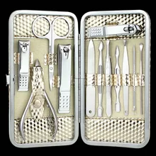 12 шт. маникюрный набор из нержавеющей стали, инструменты для ухода за ногтями, педикюрный набор для стрижки ногтей с мини-ножницами для ногтей