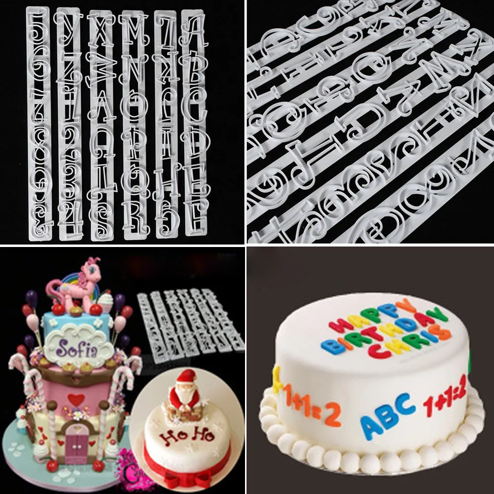 

6 Pieces / Set Of Alphanumeric Shape Mold Fondant Biscuits Chocolate Cake Gift Letter Modeling Cake Decoration Tools