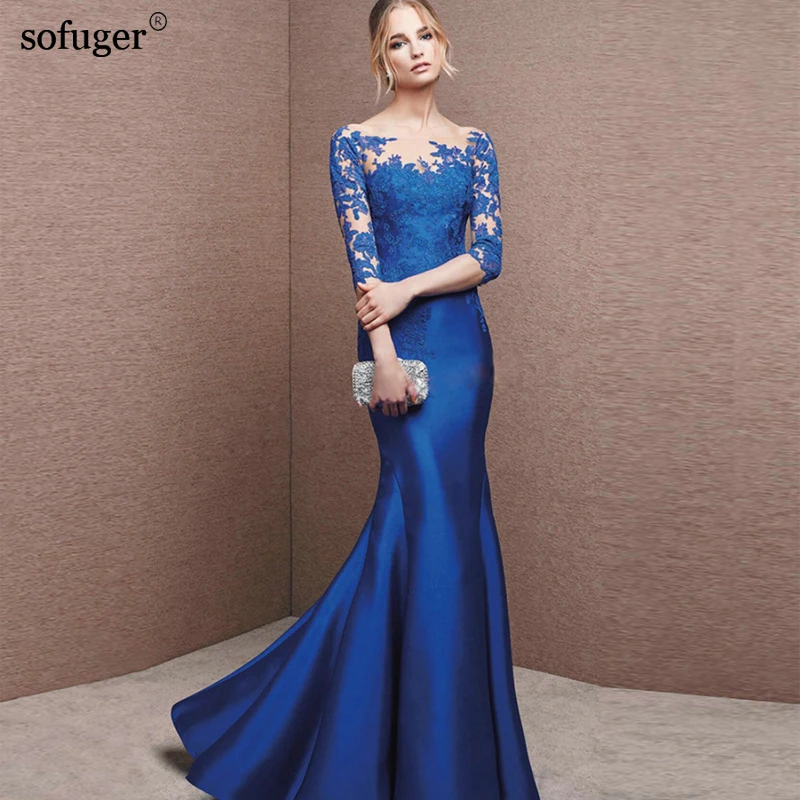 2016 New Arrival Elegant Prom Dress Floor Length Sleeveless V Neck Mermaid Lace Vestido De Festa