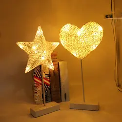 1 шт. милый пентаграмма светодиодный Ночные огни любовь пятиконечная звезда Форма свет для домашего обеденного стола установка маленький