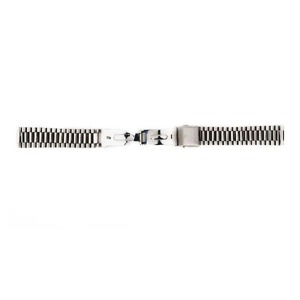 12/14/16/18mm Watchbands Silver Stainless Steel Watch Strap Band Fold Clasp Push Button Wrist Replacement Mens Relojes Hombre