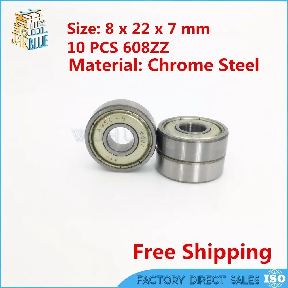608ZZ Bearing 8x22x7 mm ( 10 PCS ) ABEC-5 Miniature 608 ZZ Ball Bearings 608Z 608 2Z Bearing