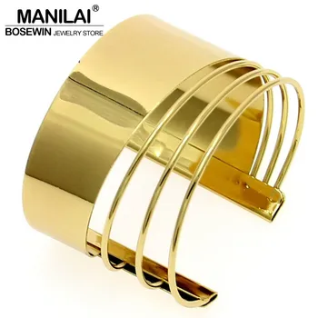 

MANILAI Unique Design Clothes Jewelry Fashion Alloy Opened Graceful Cuff Bangles Bracelets For Women Dress Charm Jewelry BL139