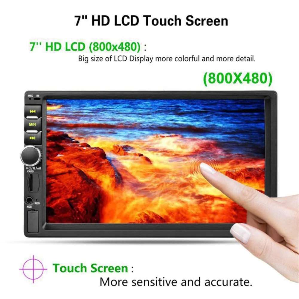 

2Din 7inch Car MP5 HD Touch Screen Bluetooth FM RDS Radio Fast Charge with Rear View Camera Function Car Multimedia Player