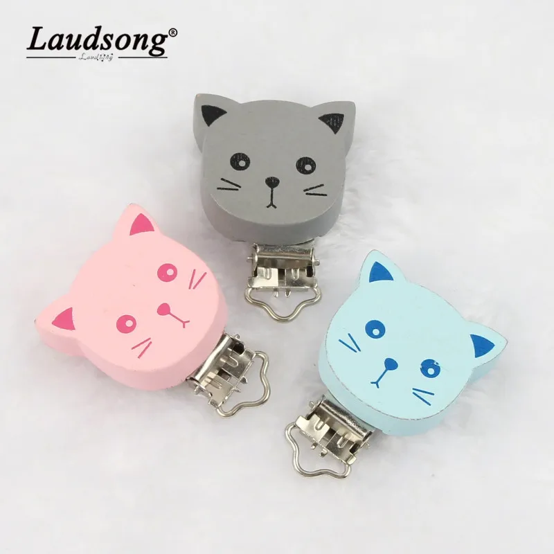 

2PCS 35*46MM Safe Non-toxic Cute Kitty Shaped Nipple Clip Creative DIY Pacifier Chain Making Accessories Wholesale