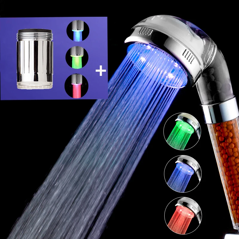 

VEHHE Combination VIP LINK Best Sale LED Temperature Control Faucet Aerator Shower Head Colorful Top Spray