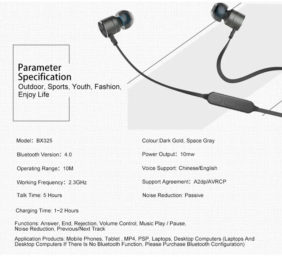 Earphones Bluetooth Earphone Wireless Headset Wireless Bluetooth Earphone With Microphone Portable Metal Magnetic For Sport (28)