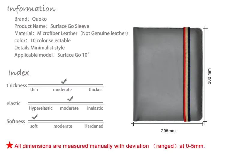 Можно положить 2 pad рукав чехол, микрофибра кожа планшет рукав чехол для поверхности Go 10"