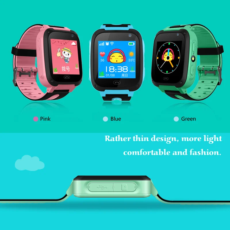 Children Smart Watch Camera Flashlight Baby Watch SOS Call Location Device Kid Safe JLRL88