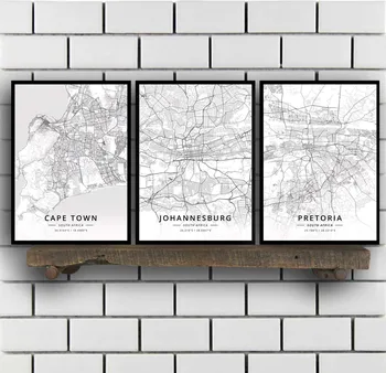 

Cape Town Johannesburg Pretoria Stellenbosch South Africa Map Poster