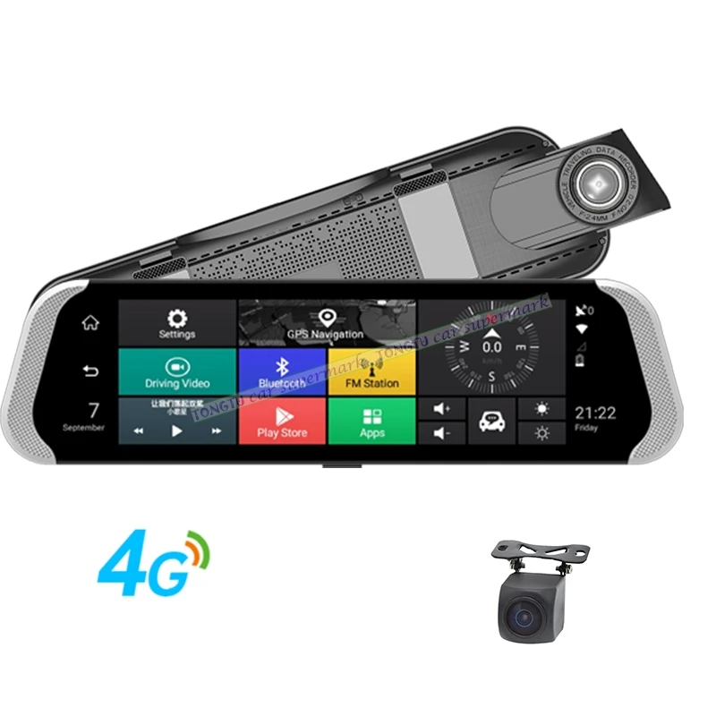 

10"IPS Touch 4G ADAS Mirror DVR Android 5.1 GPS Navigation FHD 1080P WIFI auto registrar rear view mirror with camera