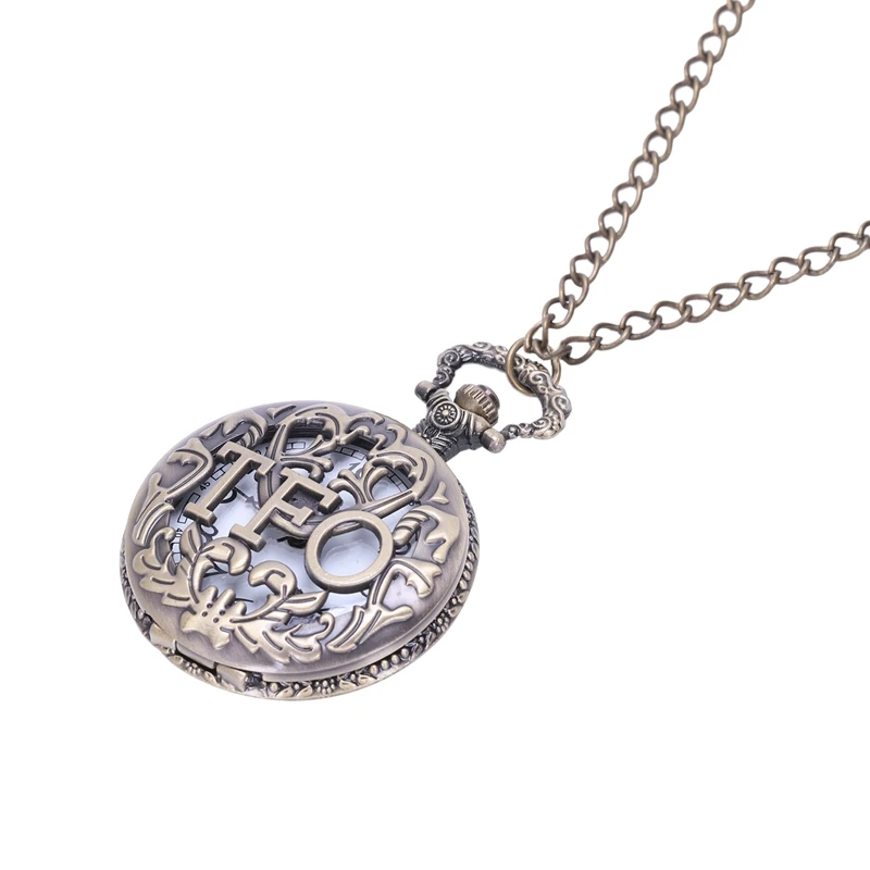 

New pocket watch Fashion creative design large thin chain openwork pattern TFO pocket watch