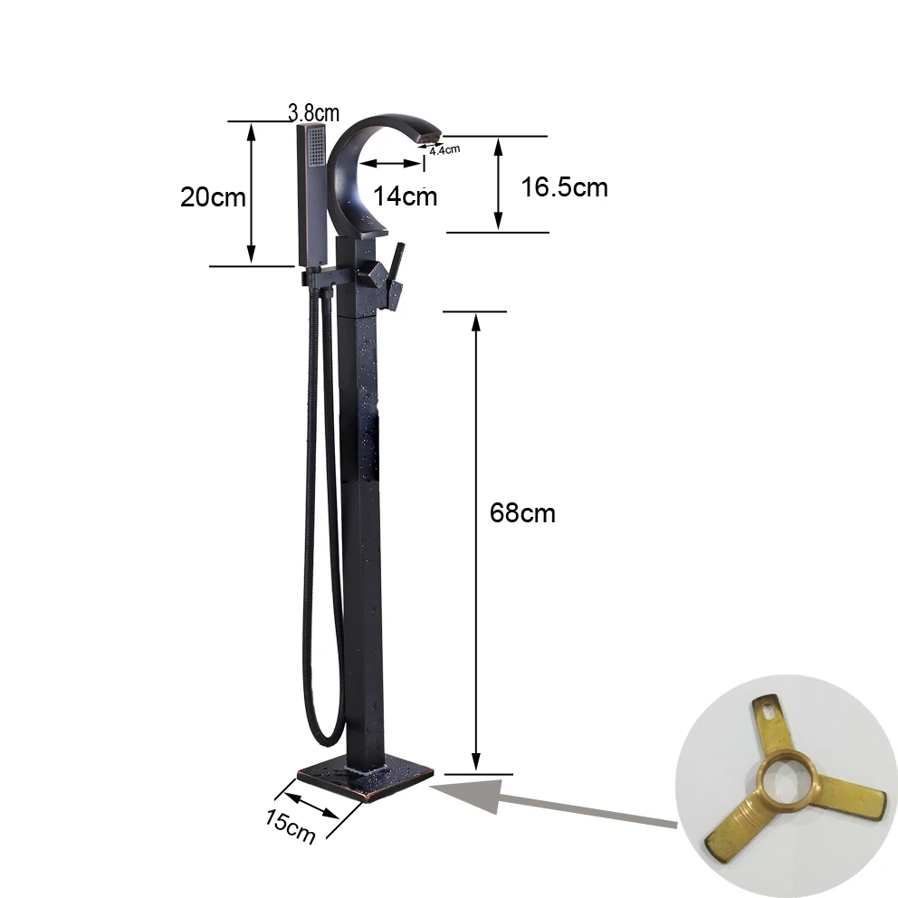 Отдельно стоящая латунь черная ванна кран Одной ручкой ручной насадки для ванной набор душа коготь напольные