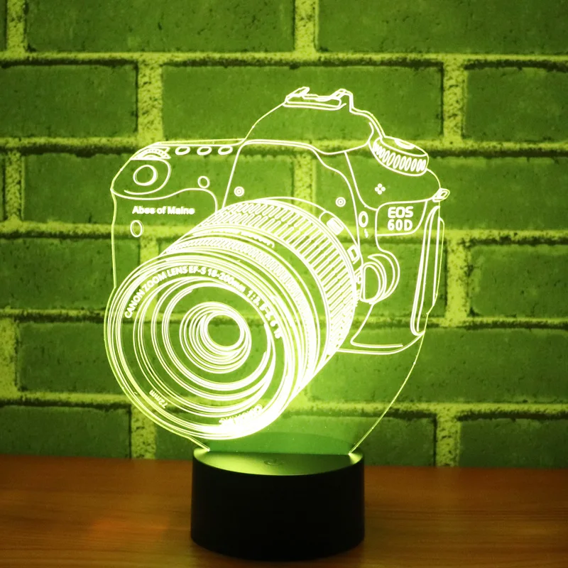 

3D LED Night Light Camera with 7 Colors Light for Home Decoration Lamp Amazing Visualization Optical Illusion Awesome