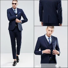 Классический костюм смокинг Роскошные Мужские костюмы жениха две кнопки Тонкий Свадебный костюм для мужчин тонкий(пиджак+ брюки+ жилет+ галстук+ носовые платки