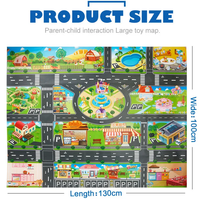 price cut 39Pcs City Map Car Toys Model Crawling Mat Game Pad for Children Interactive Play House (18Pc Road