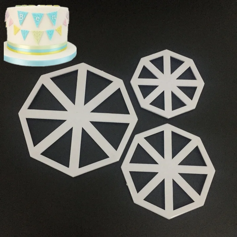 

3Pcs/set Triangle Flag Cutter Mold Cake Side Sugarcraft Fondant Cake Decorating Christmas Cake Decorating Tools Tool A1183