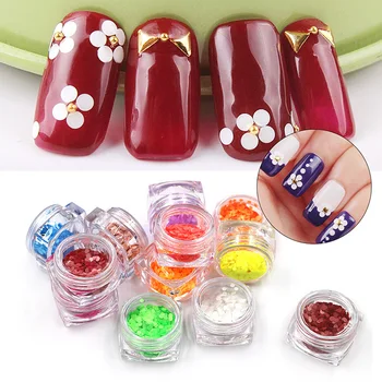 

12 boxes/set fashion candy color round shape matte Ultra thin Nail Art Glitter Nail Fluorescent sequin Decoration Manicure Tool
