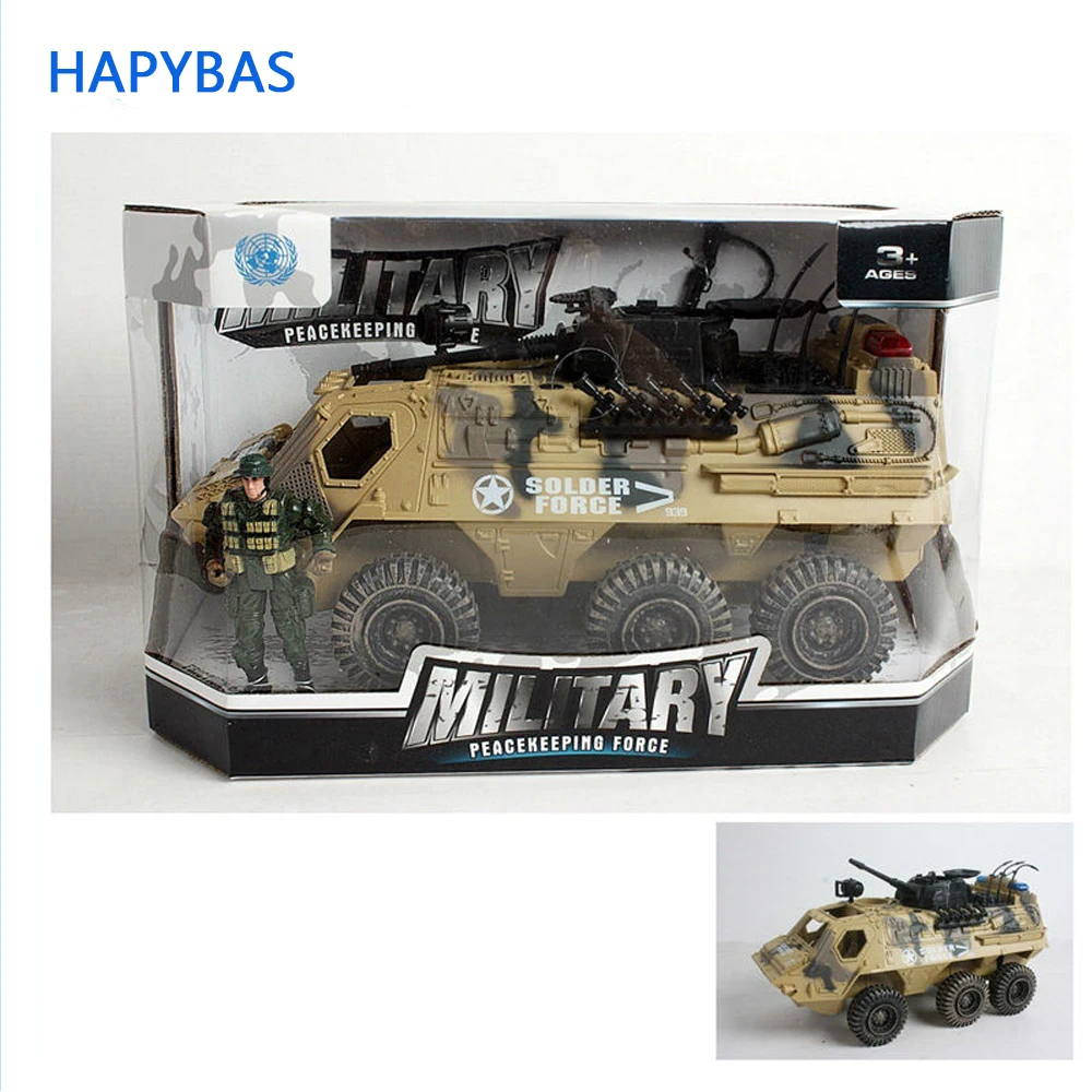 Beste Grote Collectible 6 Wielen Tanks en gepantserde voertuigen zand gekleurde camouflage Diecast Tank Model Kinderen Speelgoed Gift