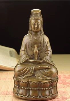 

Chinese Brass Seat Kwan-yin Guanyin Quan Yin Goddess Bodhisattva Statue