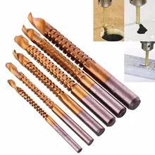 6 pièces perceuse et scie électrique ensemble HSS acier titane enduit bois foret hélicoïdal 3mm 4mm 5mm 6mm 6.5mm 8mm