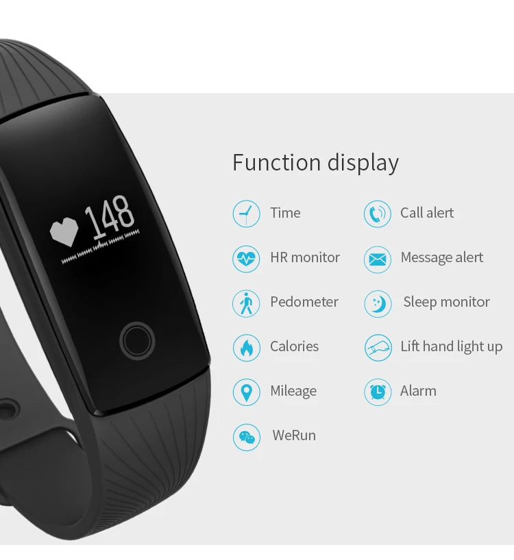 V05C Wristbands Fitness Bracelet Passometer Activity Tracker Fitness Bracelet GPS Android  On Wrist PK ID107 Wristband 5