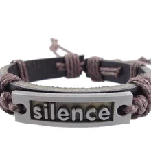 Новые продукты для 2013 молчание буквы винтажный ремень упаковка веревки мужские кожаные браслеты для женщин
